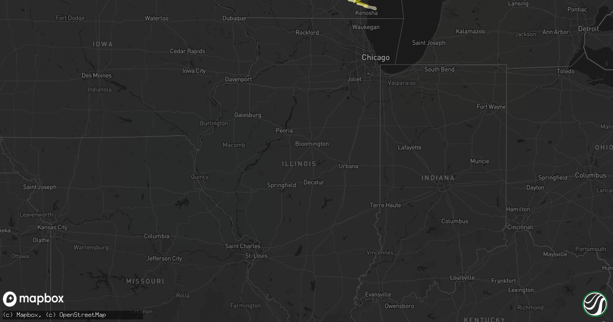 Hail map in Illinois on April 21, 2026