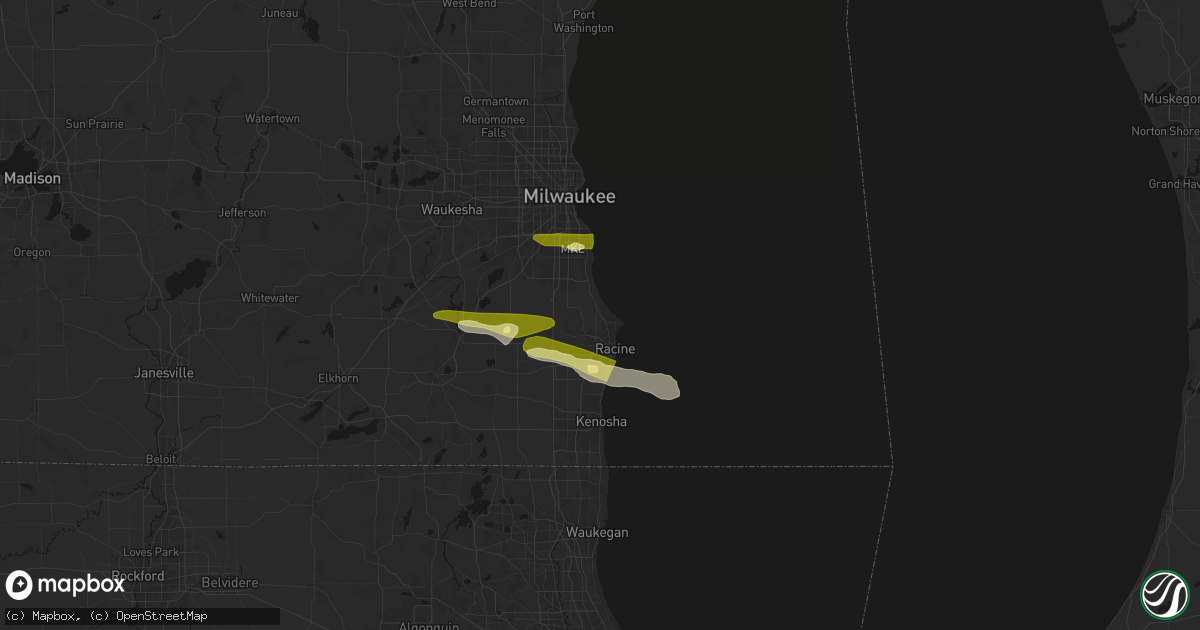 Hail map in Racine, WI on April 21, 2026