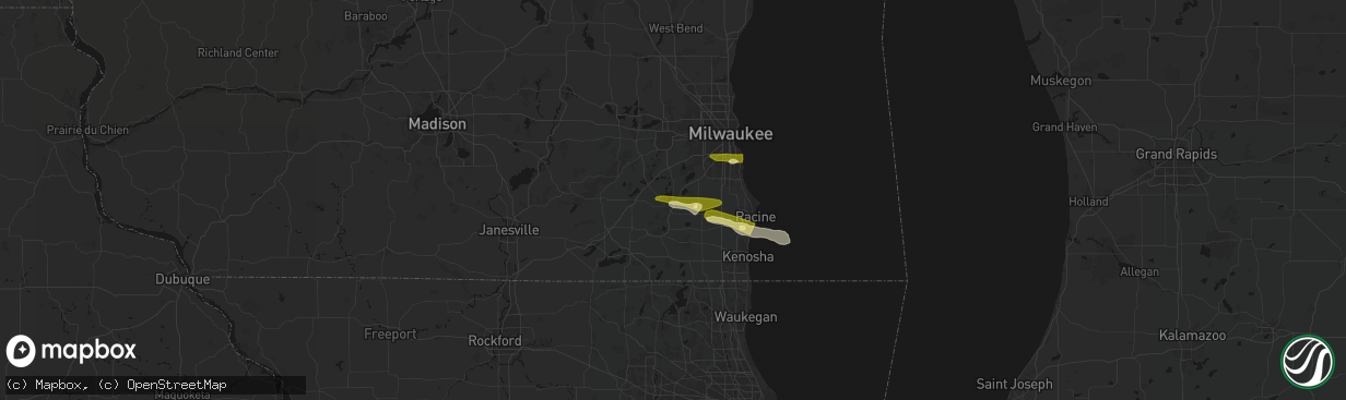 Hail map in Waterford, WI on April 21, 2026
