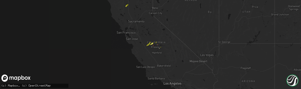 Hail map on April 21, 2026