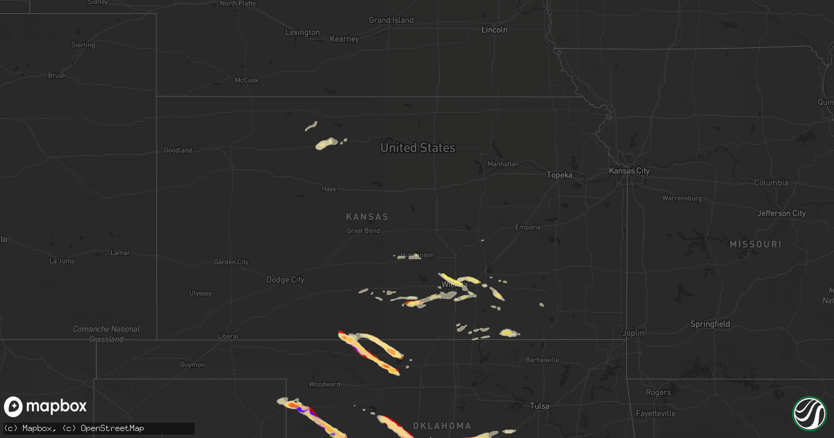 Hail map in Kansas on April 22, 2013
