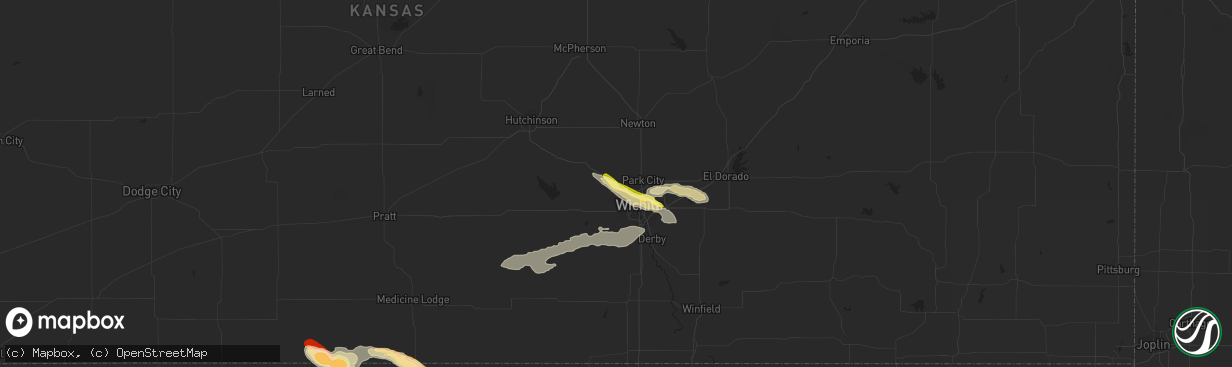 Hail map in Maize, KS on April 22, 2013