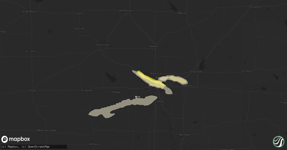 Hail map in Maize, KS on April 22, 2013