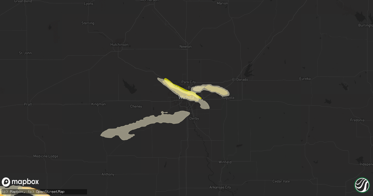 Hail map in Wichita, KS on April 22, 2013