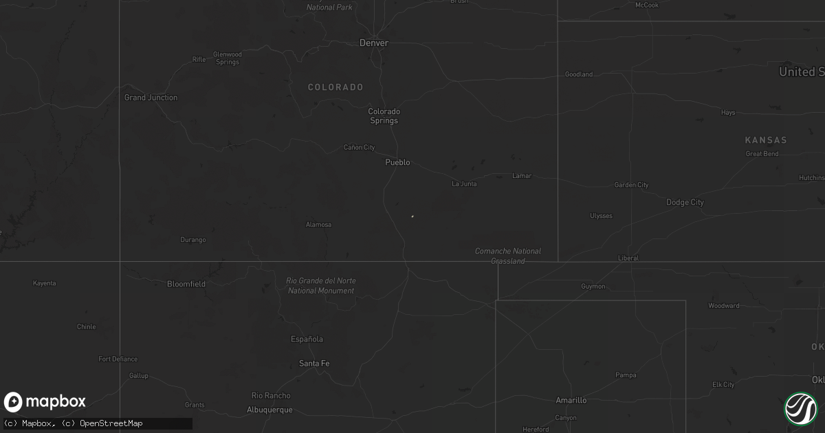Hail map on April 22, 2014