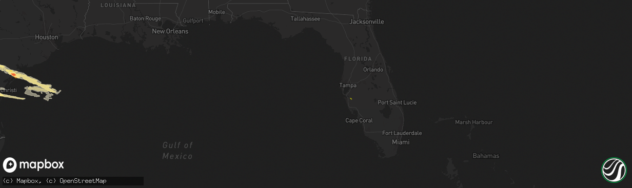 Hail map in Florida on April 22, 2015