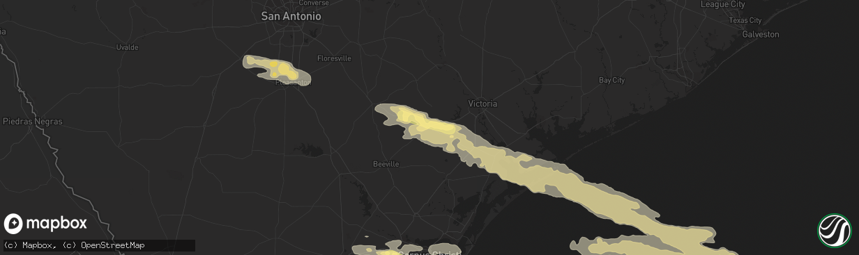 Hail map in Goliad, TX on April 22, 2015