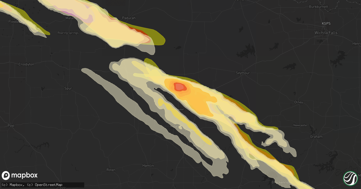 Hail map in Knox City, TX on April 22, 2015