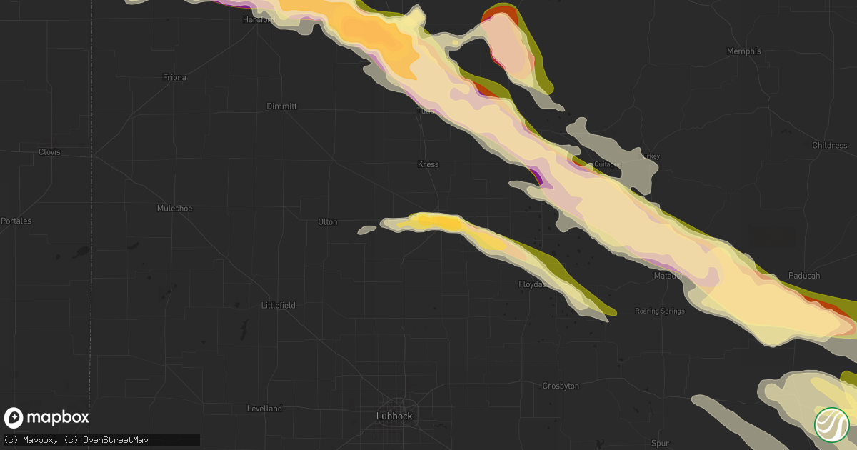 Hail map in Plainview, TX on April 22, 2015