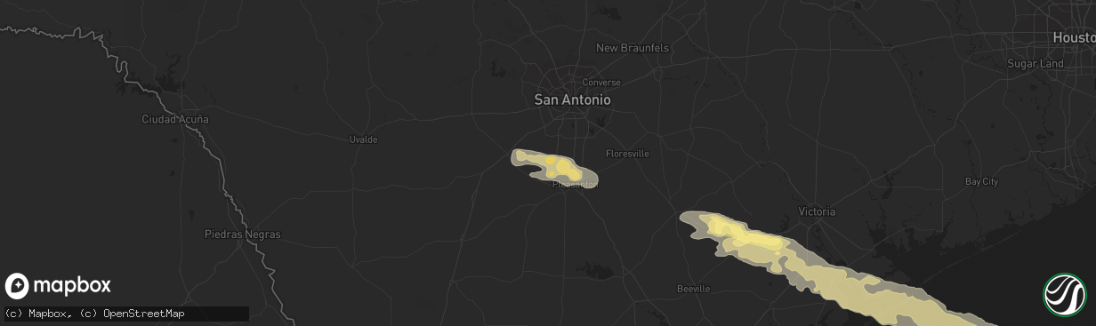 Hail map in Poteet, TX on April 22, 2015