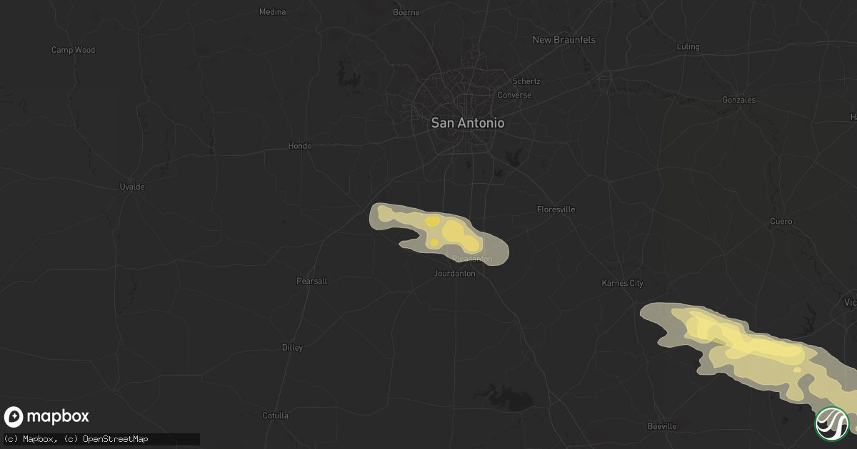 Hail map in Poteet, TX on April 22, 2015