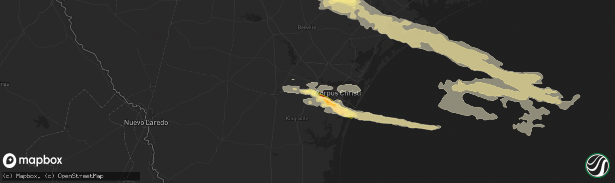 Hail map in Robstown, TX on April 22, 2015