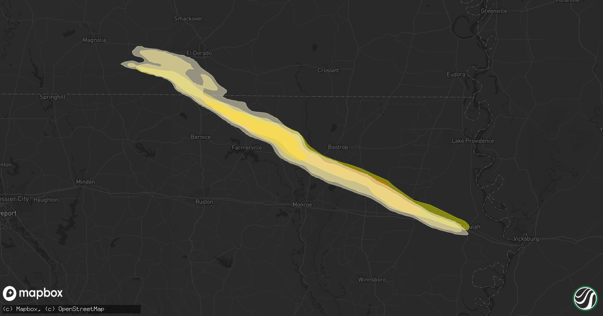 Hail map in Sterlington, LA on April 22, 2015