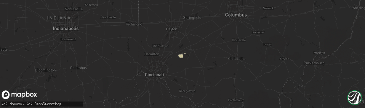 Hail map in Clarksville, OH on April 22, 2016