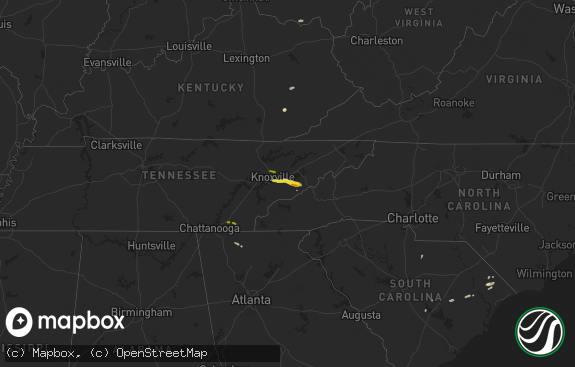 Hail map preview on 04-22-2016