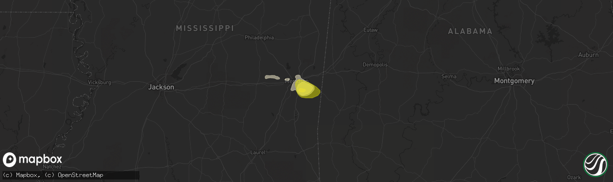 Hail map in Meridian, MS on April 22, 2017