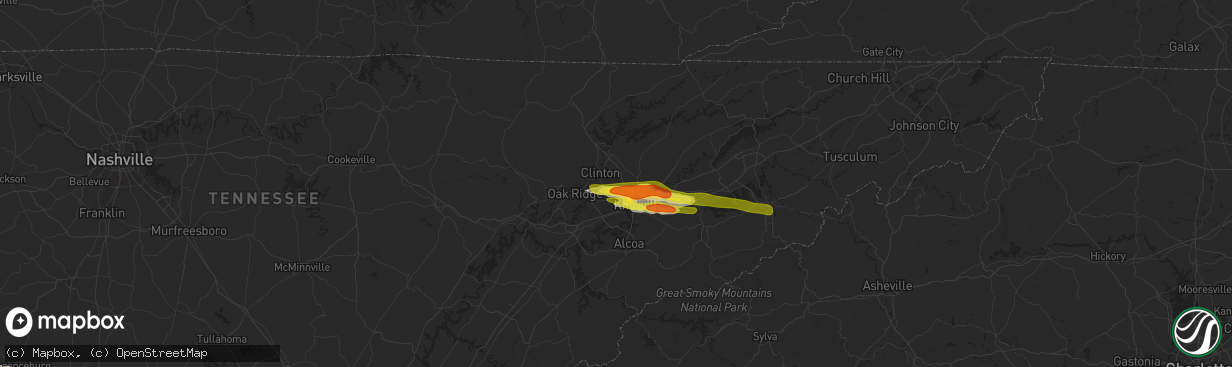 Hail map in Powell, TN on April 22, 2017