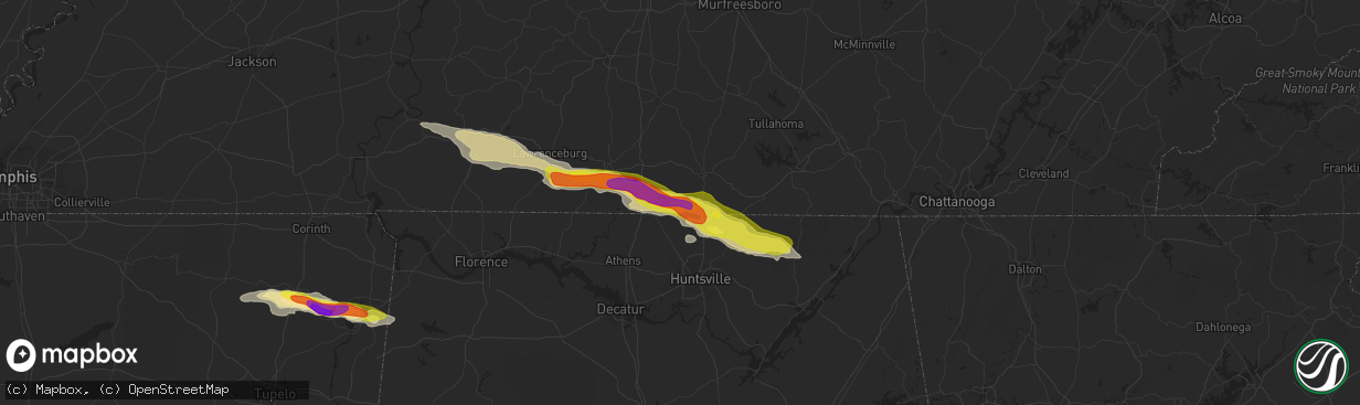 Hail map in Taft, TN on April 22, 2017