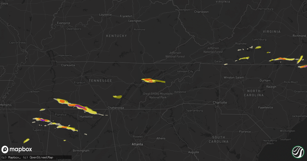 Hail map on April 22, 2017