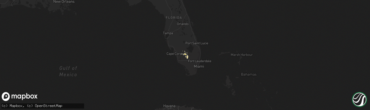 Hail map in Florida on April 22, 2018