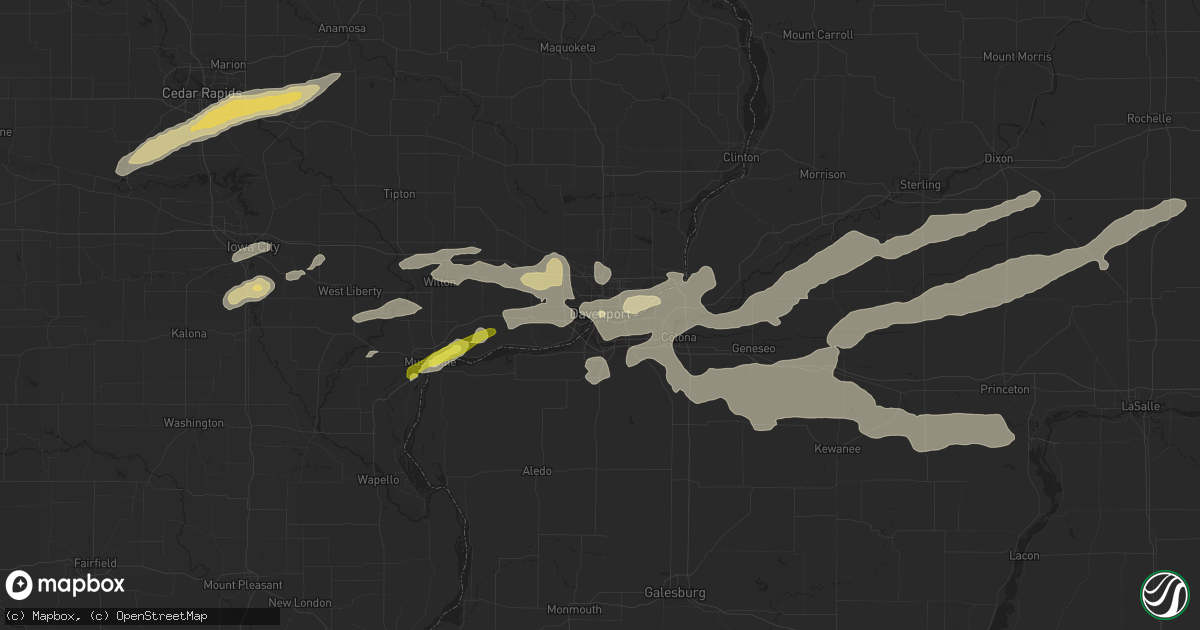 Hail map in Davenport, IA on April 22, 2019