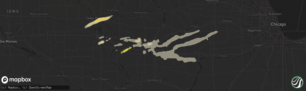 Hail map in East Moline, IL on April 22, 2019