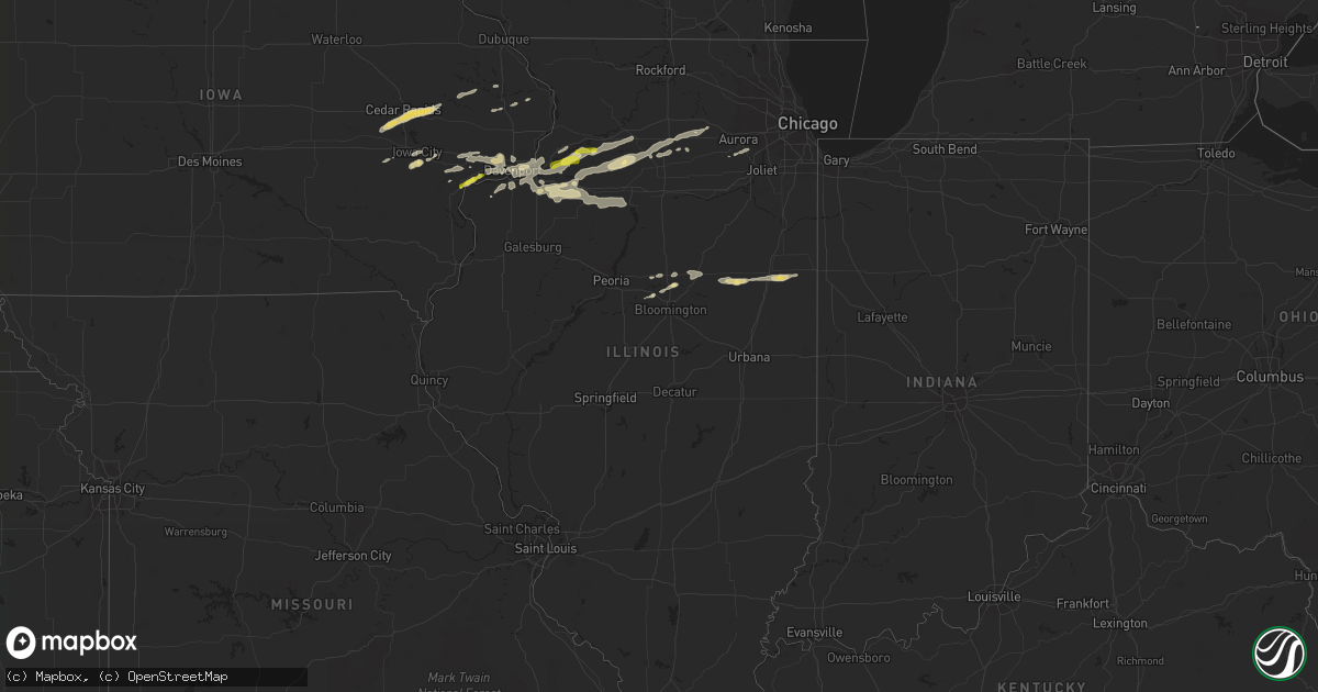 Hail map in Illinois on April 22, 2019