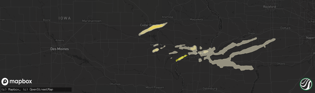 Hail map in Iowa City, IA on April 22, 2019