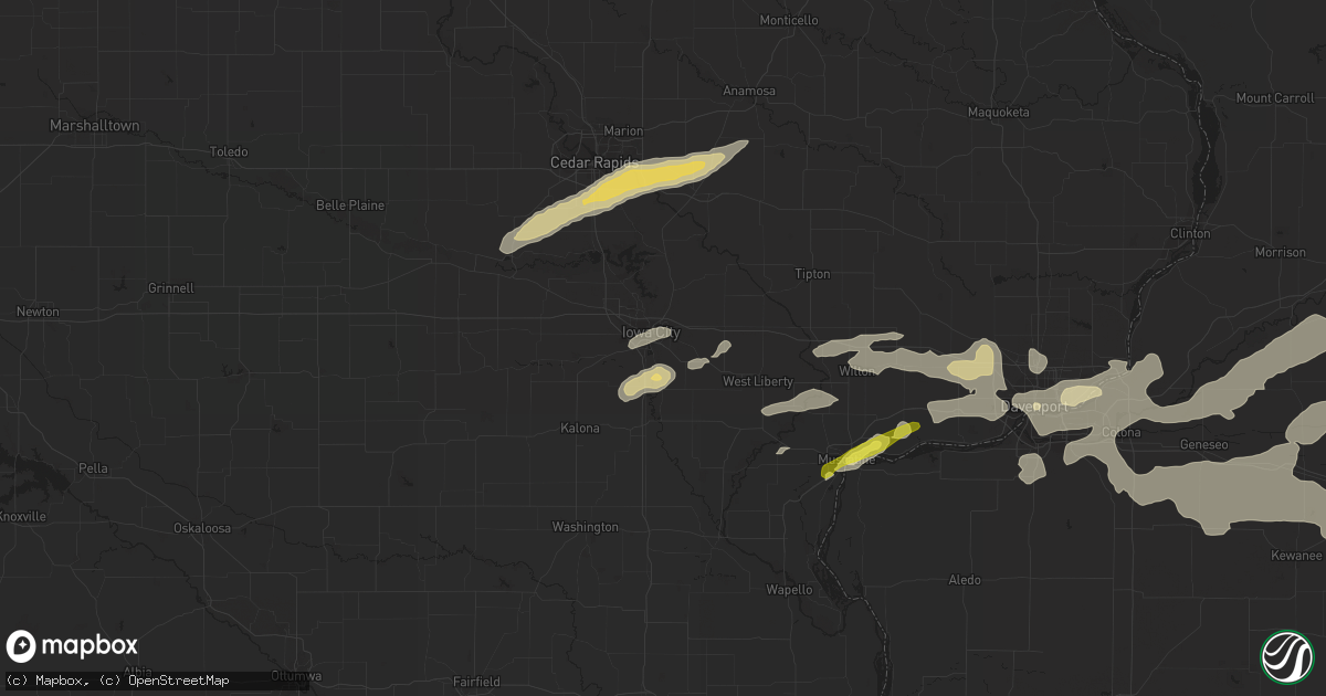 Hail map in Iowa City, IA on April 22, 2019