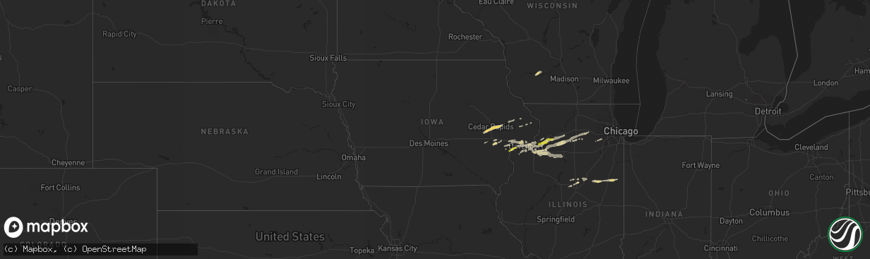 Hail map in Iowa on April 22, 2019