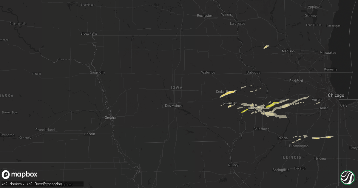 Hail map in Iowa on April 22, 2019