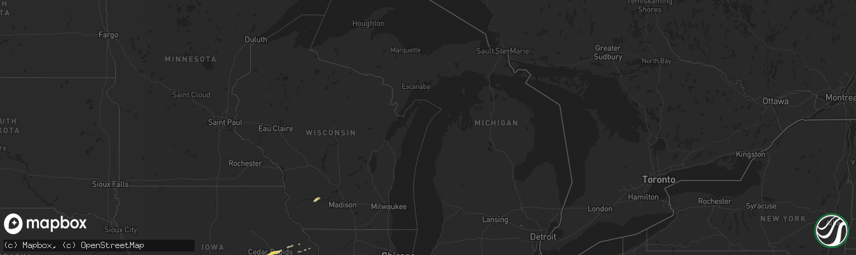 Hail map in Michigan on April 22, 2019