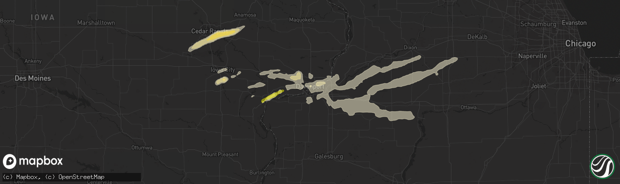 Hail map in Rock Island, IL on April 22, 2019