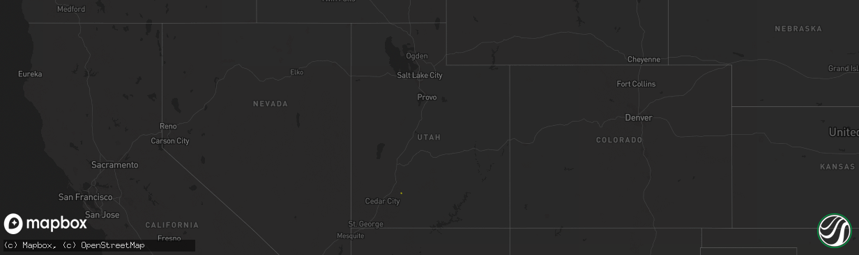 Hail map in Utah on April 22, 2019