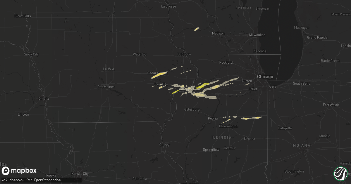 Hail map on April 22, 2019