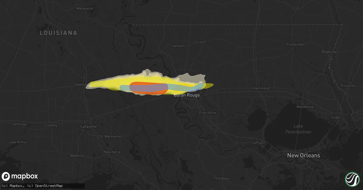 Hail map in Baton Rouge, LA on April 22, 2020