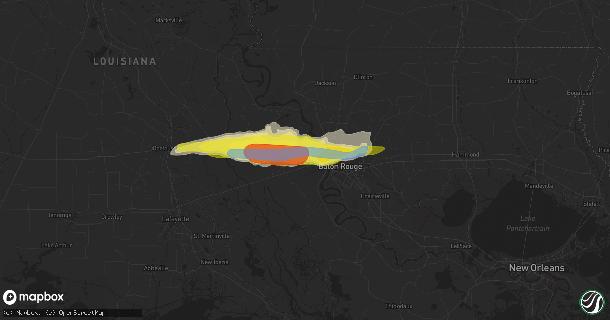 Hail map in Port Allen, LA on April 22, 2020