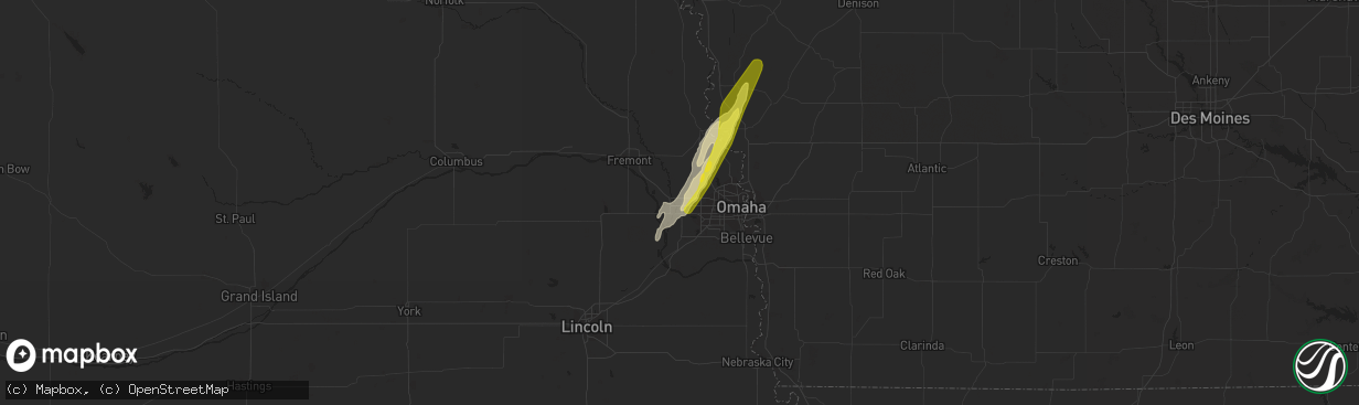 Hail map in Elkhorn, NE on April 22, 2022