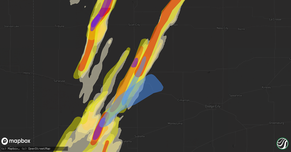 Hail map in Garden City, KS on April 22, 2022