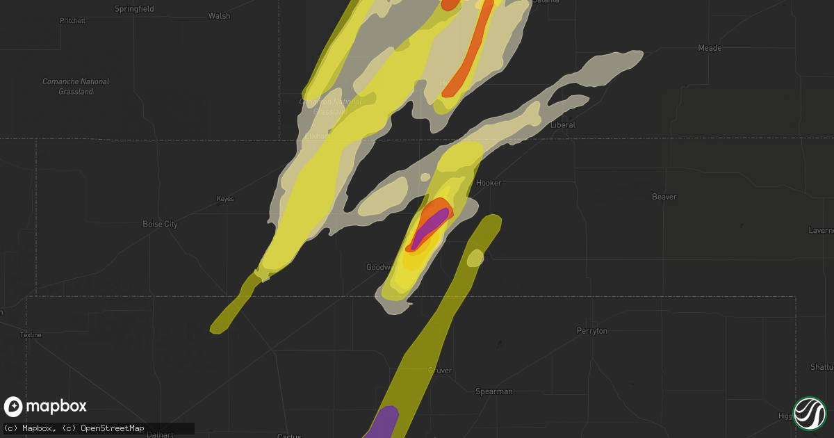 Hail map in Guymon, OK on April 22, 2022