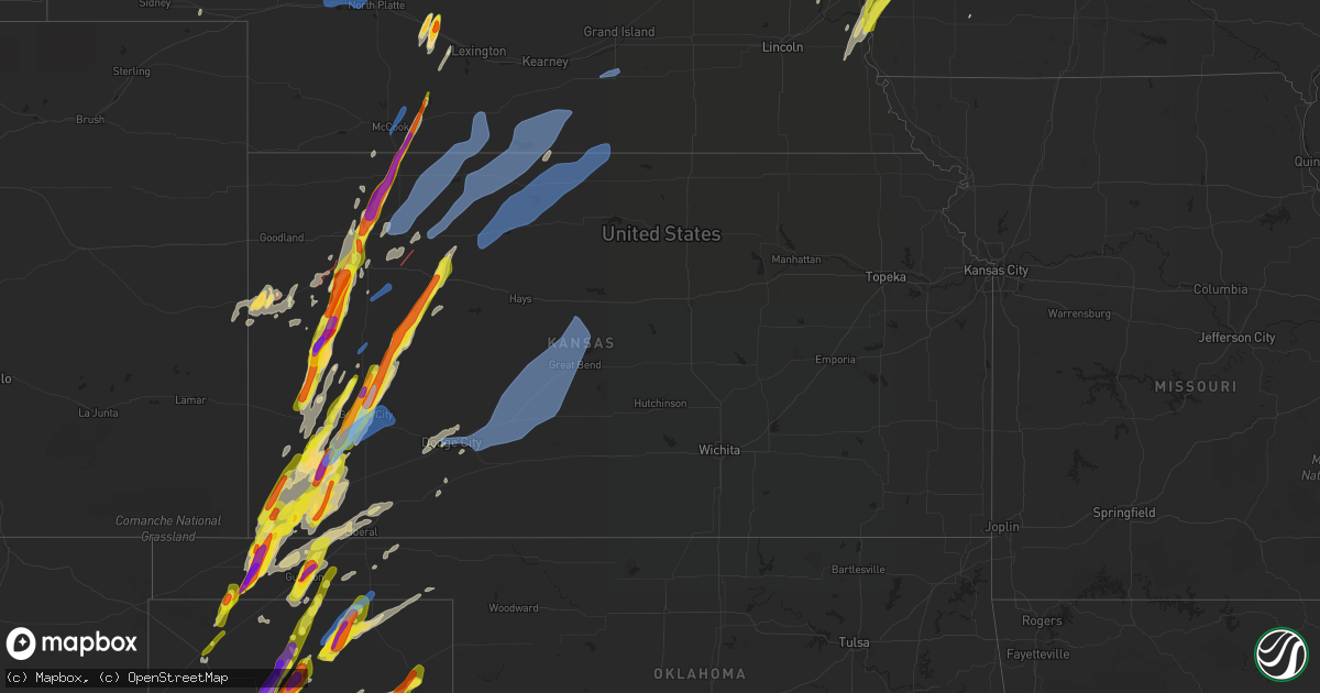 Hail map in Kansas on April 22, 2022