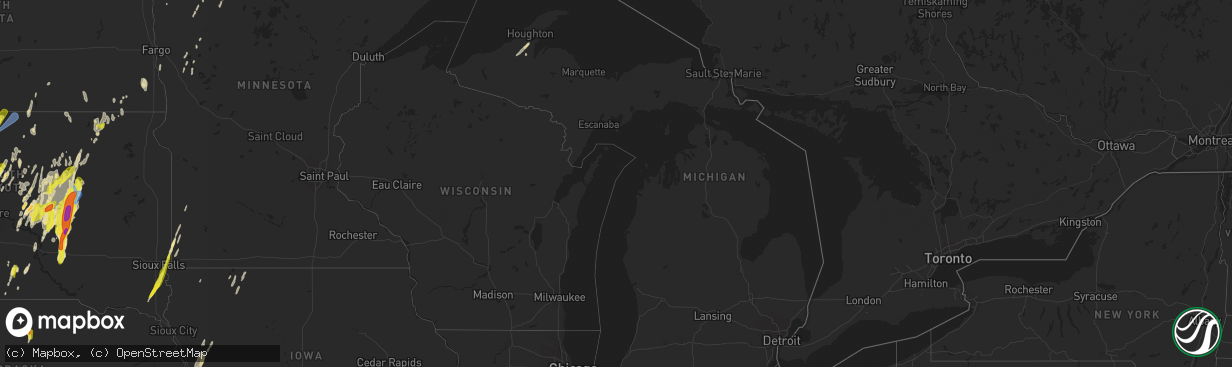 Hail map in Michigan on April 22, 2022