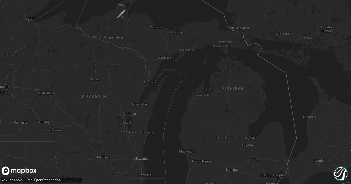 Hail map in Michigan on April 22, 2022
