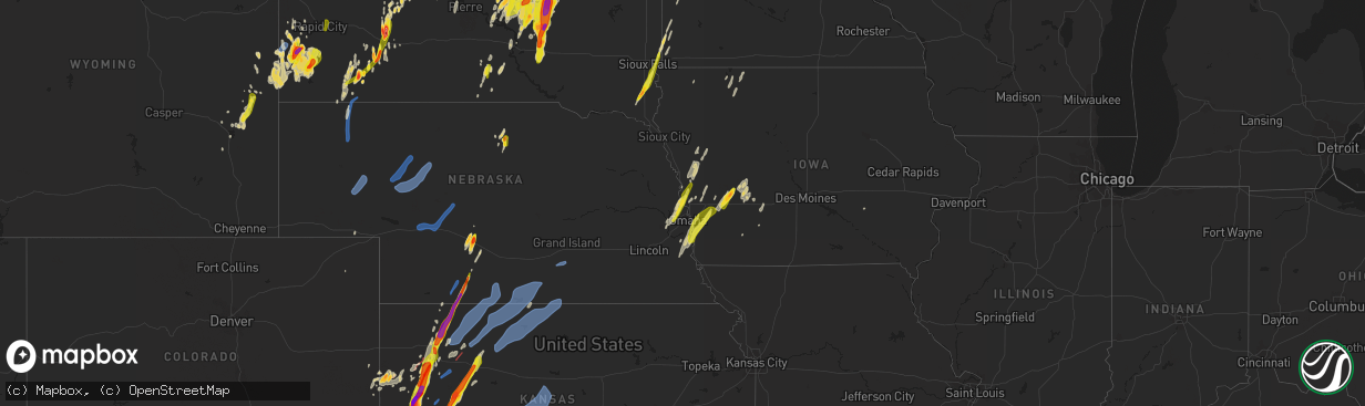 Hail map on April 22, 2022