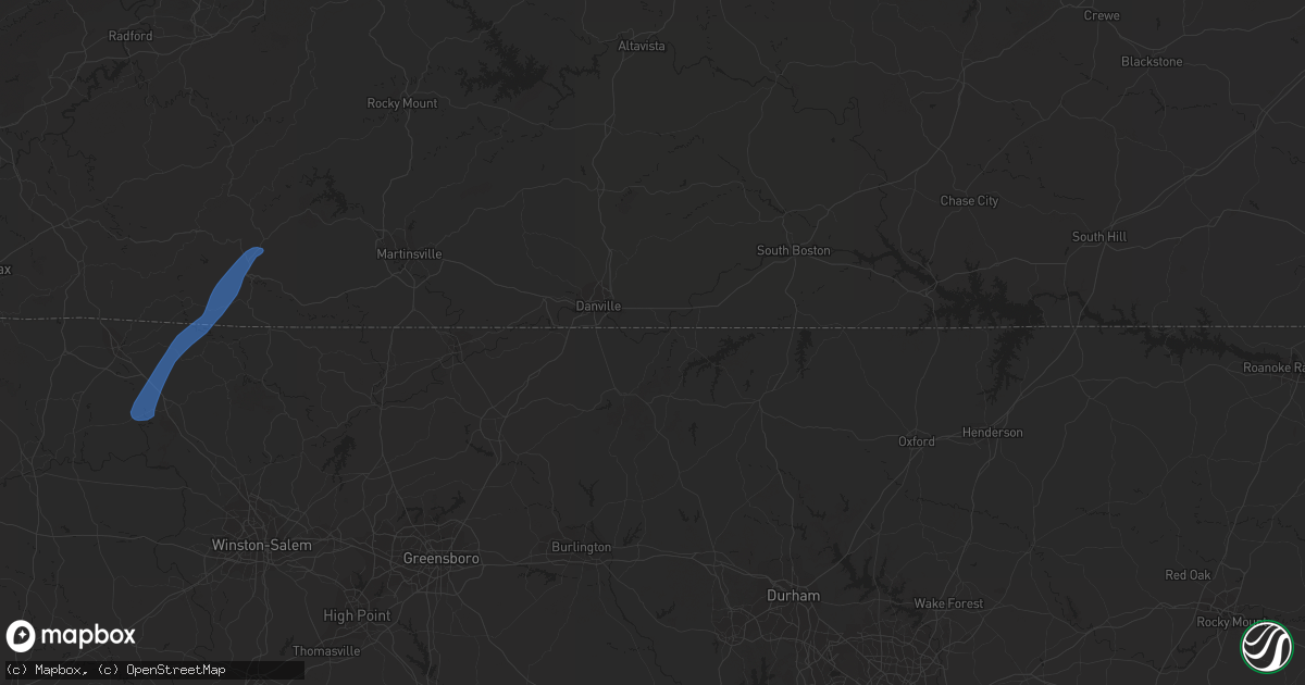 Hail map in Claudville, VA on April 22, 2023