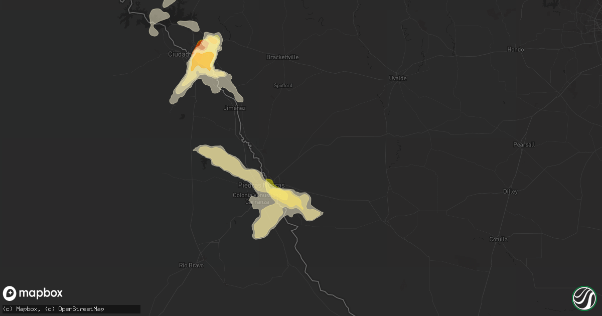 Hail map in Eagle Pass, TX on April 22, 2023
