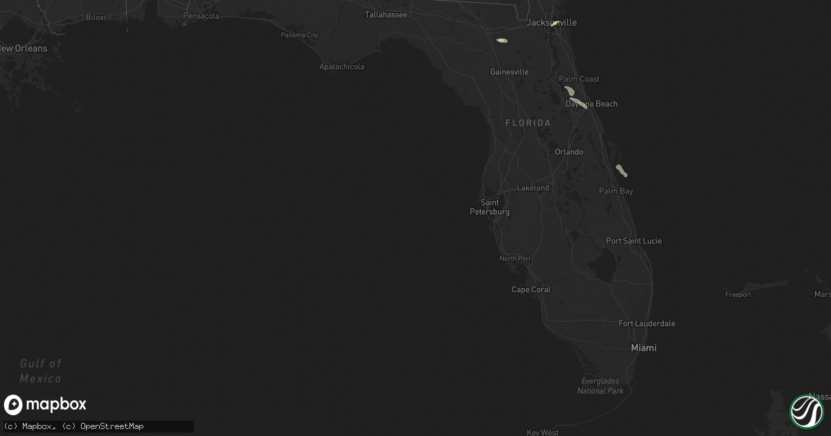 Hail map in Florida on April 22, 2023