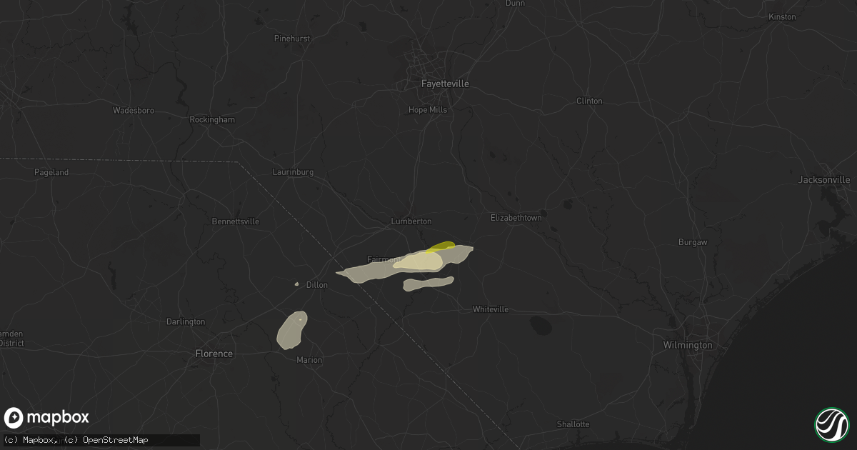 Hail Map in Lumberton, NC on April 22, 2023 - HailTrace