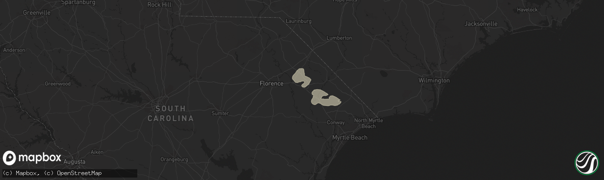 Hail map in Marion, SC on April 22, 2023
