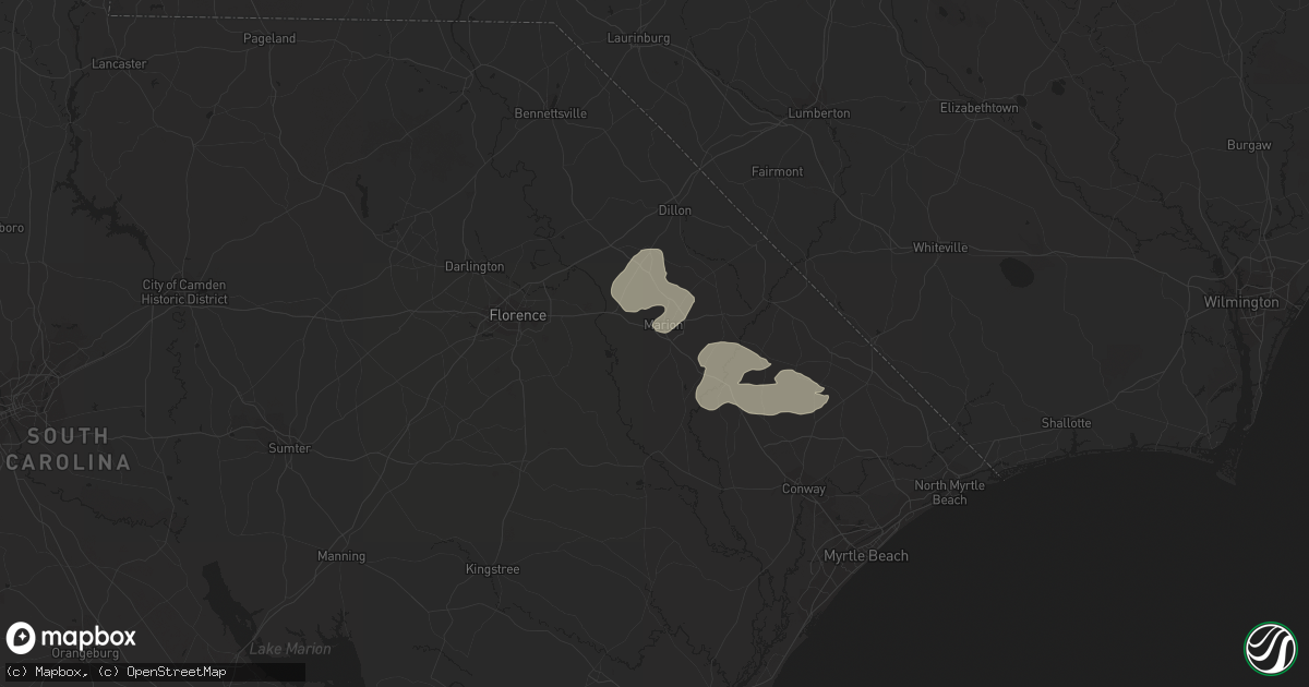 Hail map in Marion, SC on April 22, 2023